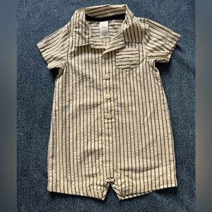 Carter’s Baby Boy Neutral Striped Short Sleeve Romper | Size 9M